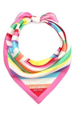 Kate Spade New York rainbow heart silk bandana scarf in Multi at Nordstrom Rack
