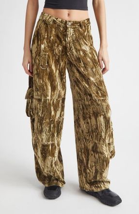 Collina Strada Wide Leg Cargo Pants in Moss at Nordstrom, Size X-Small