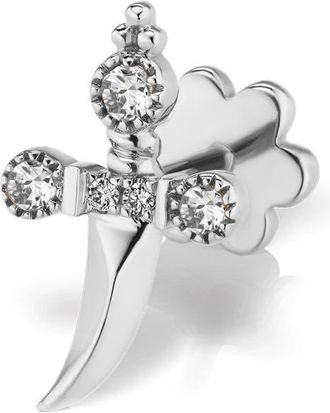 Maria Tash Diamond Trinity Hilt Dagger Single Stud Earring in White Gold at Nordstrom, Size 13