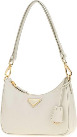 Prada Womens Shoulder Bag White Leather