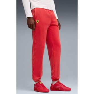 Puma Scuderia Ferrari Sportswear Logo Cotton Sweatpants in Rosso Corsa at Nordstrom, Size Xx-Large