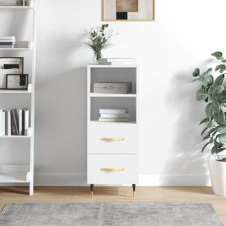 vidaXL Vidaxl - Credenza Bianco Lucido 34,5x34x90 cm in Legno Multistrato