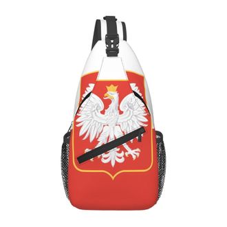Generic Polish Flag Poland Polska Eagle Sling Bag Trendy Cross Body Bag Anti Theft Sling Backpack For Men Outdoors Traveling