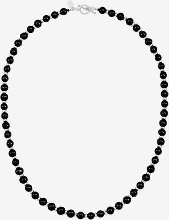 Dower & Hall Mens Black Pearl Halo Necklace in Sterling Silver at Nordstrom, Size 20