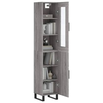 Berkfield Home Highboard Grey Sonoma 34.5x34x180 cm Engineered Wood