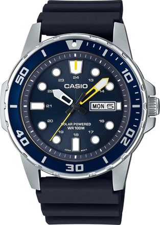 Casio Mens Blue Dial Solar Stainless Steel Sport Wristwatch - MTP-S110-2AVCF