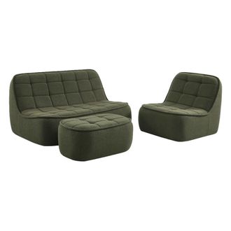 Sweeek Sof&aacute; envasado al vac&iacute;o modular de borreguito texturizado con