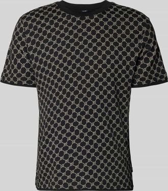 Joop T-Shirt mit Logo-Muster und Rundhalsausschnitt in Blau, Gr&ouml;&szlig;e XXXL