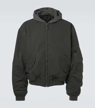 Balenciaga Cotton-blend hooded bomber jacket