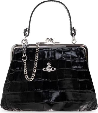 Vivienne Westwood Granny Frame Handbag - Dames - Handtassen - Zwart - ONE Size - Katoen - Tassen