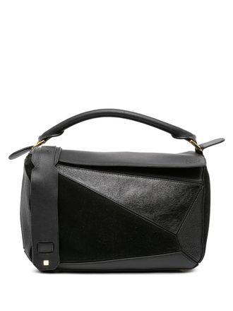 Loewe 2017 Medium Calfskin and Suede Puzzle satchel - women - Calf Leather/Suede - One Size - Black