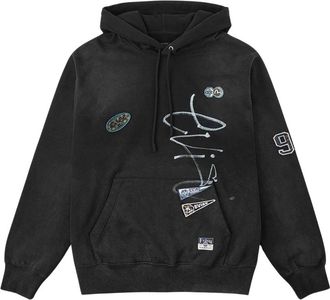 Evisu Sudadera con capucha y parches bordados Fortune - Sweatshirts & Hoodies - Hombre - Negro - S