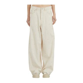 Marni Dames, Broeken, Beige, Maat: XS Katoen