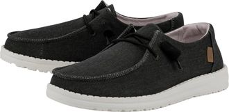 Hey Dude Wendy 40058-0XM WomensBlack Chambray Moc Toe Casual Shoes ZAP2422