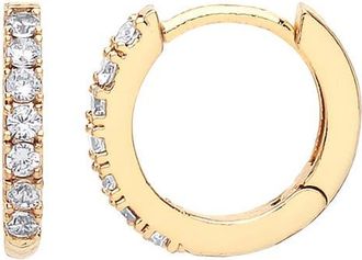 Estella Bartlett Pavé Crystal Hoop Earrings in Gold at Nordstrom