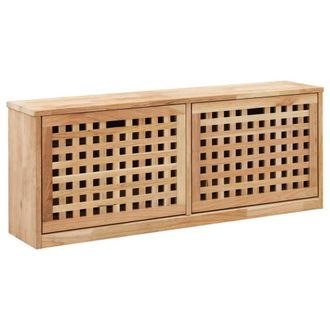vidaXL Vidaxl - Panca Con Scarpiera 94x20x38 Cm In Legno Massello Di Noce
