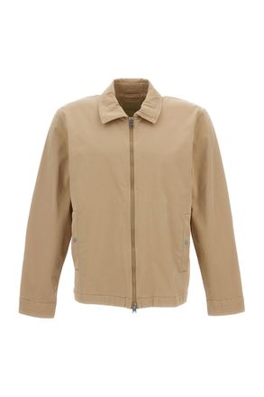 Woolrich Garment-Dyed Cotton Twill Overshirt With Classic Collar