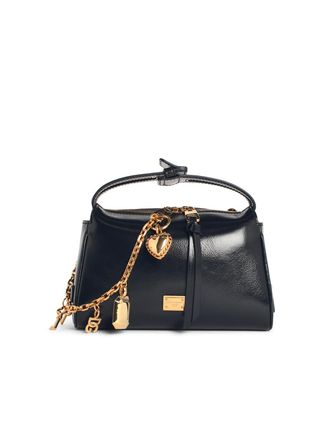 Dolce & Gabbana Schwarze Lear-Handtasche Vittoria von Dolce & Gabbana