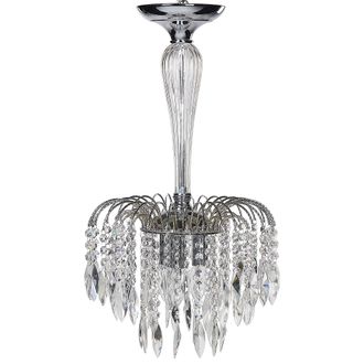 Beliani Beliani - L&aacute;mpara De Techo De Metal Plateado 157 Cm Vidrio Transparente 3 Luces Ara&ntilde;a Orara