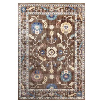 Dmora Tappeto Latadami, 640.000 Puntos/m2, Altura 6 Mm, Polipropileno 100%, Rectangular, Apto Para Suelo Radiante, 190x133 Cm, Marr&oacute;n