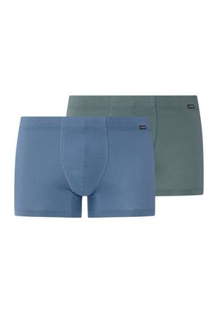 Hanro Cotton Essentials 2-Pack Cotton Boxer Briefs With Covered Waistband in Studio Green /Retro Blue at Nordstrom, Size Xx-Large