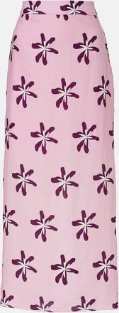 Cala de la Cruz Magda floral linen maxi skirt