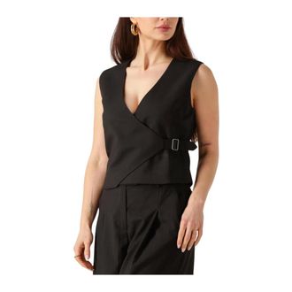 Moss Copenhagen Jassen, Dames, Zwart, XL, Polyester, Mschmachella Waistcoat