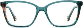 Carolina Herrera 53mm Rectangular Reading Glasses in Teal at Nordstrom