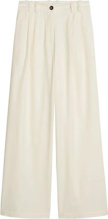 Marc O'Polo Woven Pants - Dames - Wijde Broeken - Beige - M - Katoen - Broeken