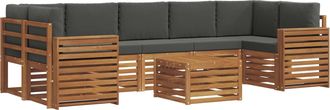 vidaXL Conjunto De Sof&aacute;s De Exterior 8 Uds. Natural Y Antracita Vidaxl