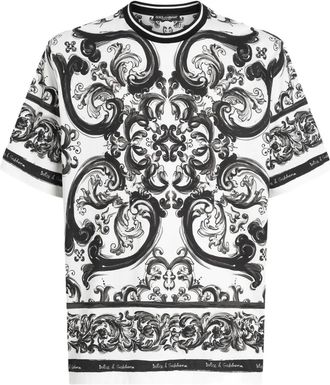 Dolce & Gabbana T-shirt con stampa maioliche - Bianco