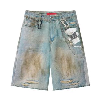 Acupuncture Denim Shorts, male, Blue, Size: W28 Ocean Front Shorts