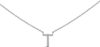 House of Brilliance 10K Gold Diamond Accent A-Z Block Initial Pendant Necklace
