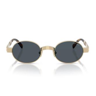 Miu Miu Gold Miu Miu Metal Oval Sunglasses