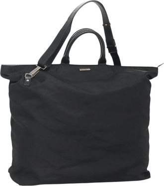 Gucci Vintage Handbag Nylon Black Nylon Handbag (Pre-Owned)