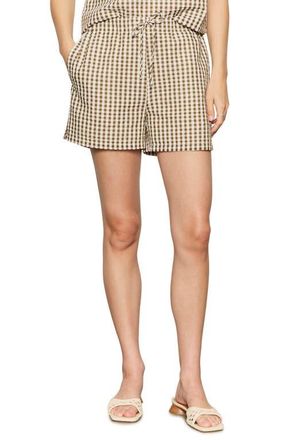 Sanctuary Easy Gingham Seersucker Shorts in Timber Green/White at Nordstrom, Size Xx-Small