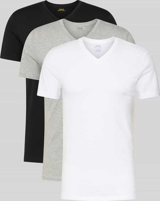 Ralph Lauren Slim Fit T-Shirt aus reiner Baumwolle im 3er-Pack in Mittelgrau Melange, Gr&ouml;&szlig;e XXL