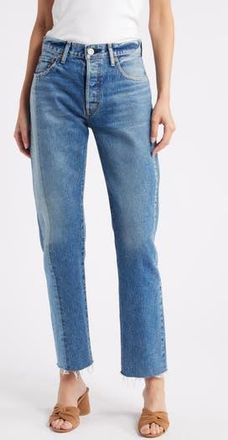 Moussy Westchase High Waist Ankle Straight Leg Jeans in Blue at Nordstrom Rack, Size 31
