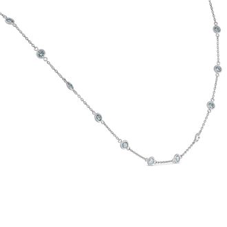Pompeii3 1 3/4 Ctw Diamond Bezel Station Necklace 14K White Gold 18