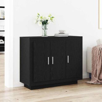 vidaXL vidaXL Credenza Rovere Nero 92 x 35 x 75 cm Legno multistrato
