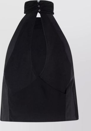 Pinko halterneck top with button detail and keyhole