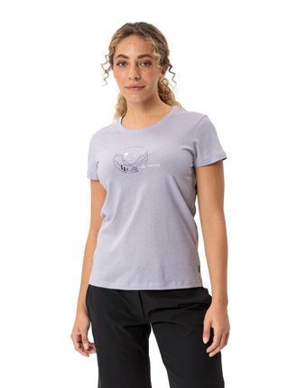 Vaude Funktionsshirt VAUDE WOMENS CYCLIST T-SHIRT V, Damen, Gr. 34, lila (lavender), Obermaterial: 70% Baumwolle, 30% Lyocell, Basic, Rundhals, Shirts Funkt