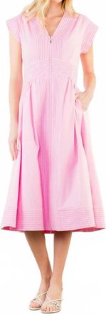 THML Clothing Mirel Zipper Up Dress In Pink