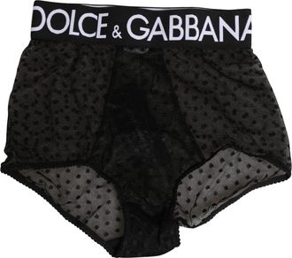 Dolce & Gabbana Black Logo Girdle High Waist Panty Womens Underwear