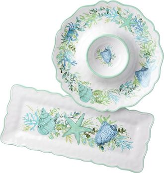 Certified International Sea Glass Melamine 2Pc Appetizer Set