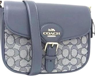 Coach Pre-owned Cross Body Bags, female, Blue, Size: ONE SIZE Pre-owned Canvas Shoulder Bag