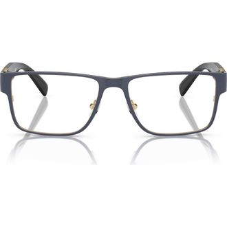 Versace 57mm Rectangular Optical Glasses in Blue at Nordstrom
