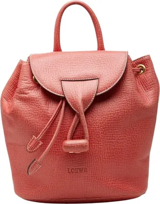 Loewe Red Color Leather Backpack (Pre-Owned)