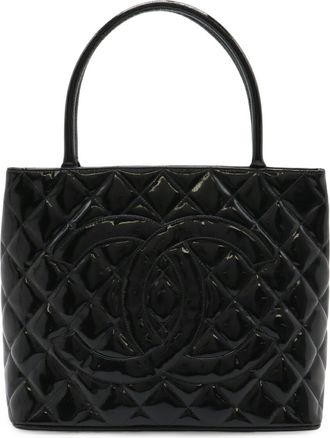 Chanel Black Leather Shoulder Bag Tote Bag (Pre-Owned)