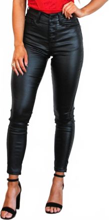 Kancan Tayshia High Waisted Faux Leather Pants In Black